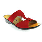 Mule Compensée Solange Nubuck rouge