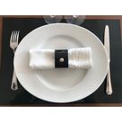 Rond de serviette en cuir RD vernis noir