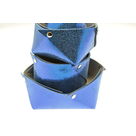 Corbeille en cuir moyen modèle Mosa Bleu
